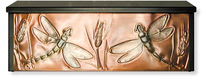 Dancing dragonfly horizontal copper mailbox